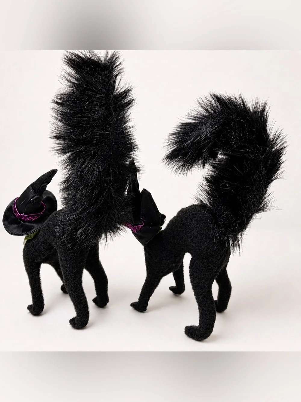 Annalee Black Cat Pair Halloween Decor Bendable Vintage Dolls